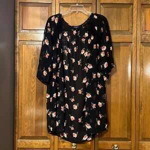 Express sheer floral kimono